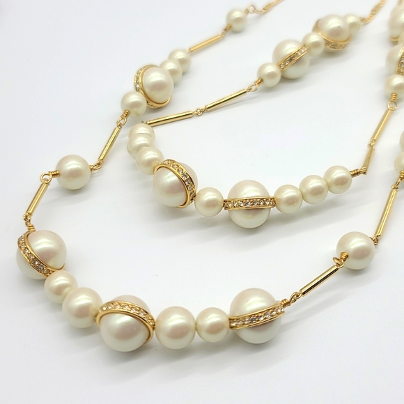 NWTS $148 Kate Spade "PURELY PEARLY" Swarovski Crystal & Double Pearl Strand ♥️ - Picture 5 of 10